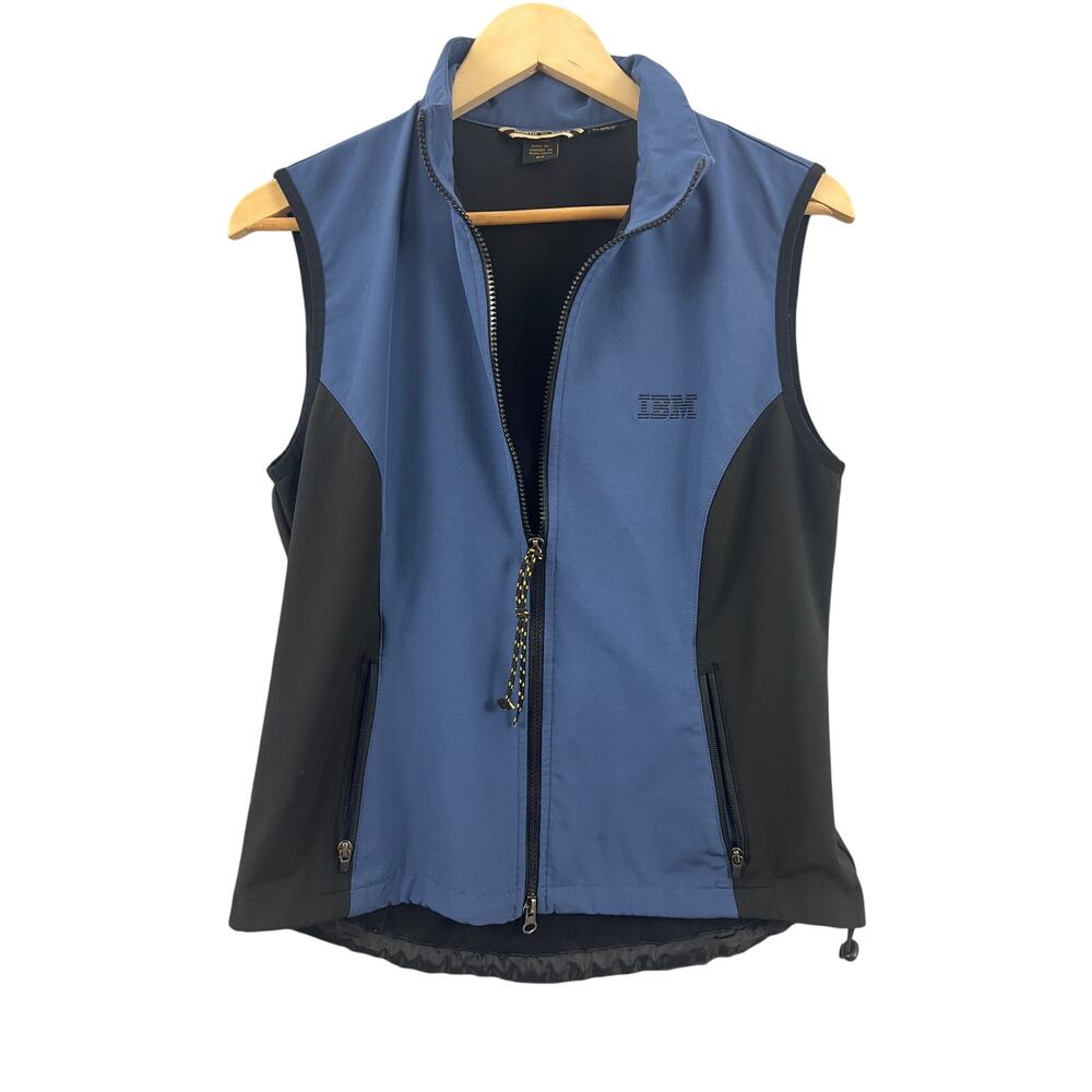 IBM North End Ladies Softshell Vest Blue Black‎ Zip Front Size Small